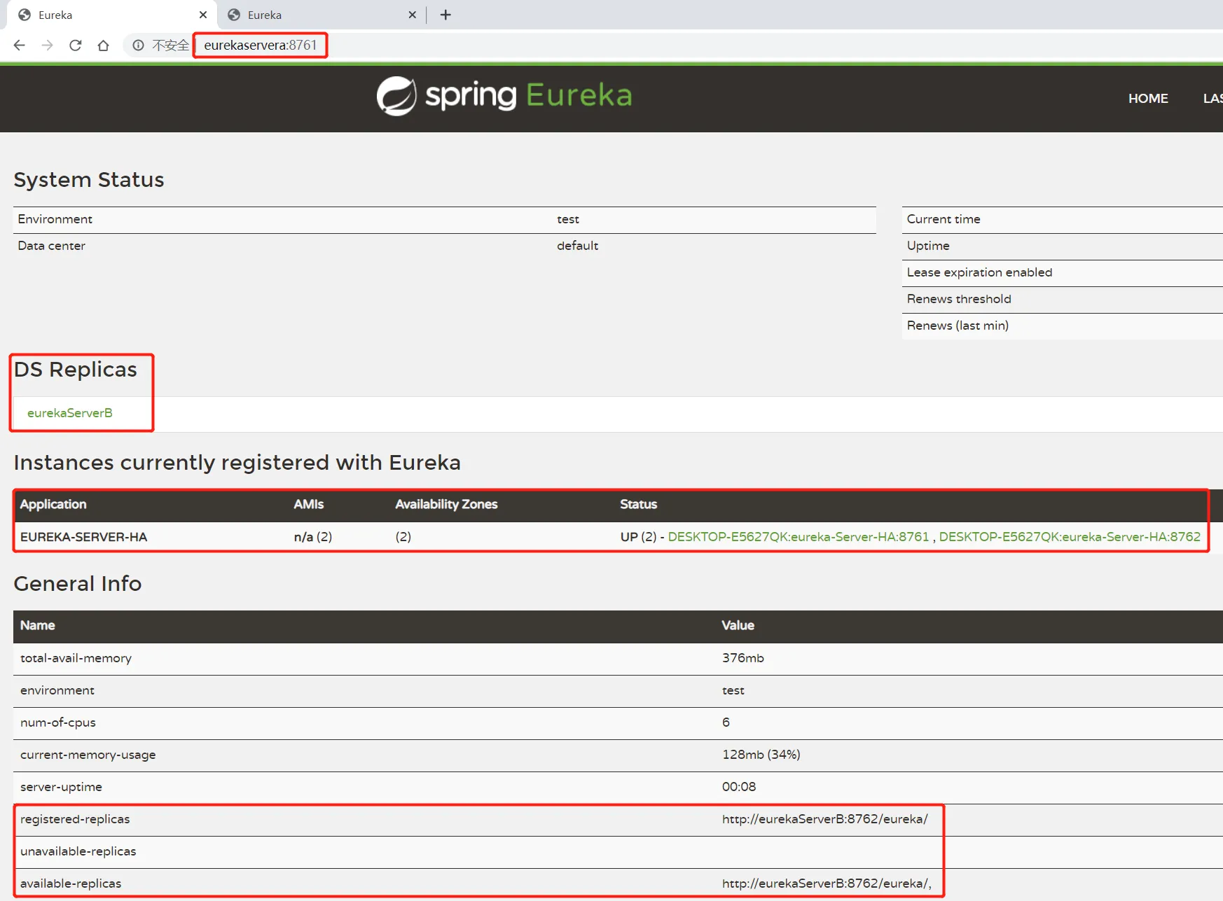 【每日阅读】2020年8月10日-eureka高可用实践（实验）