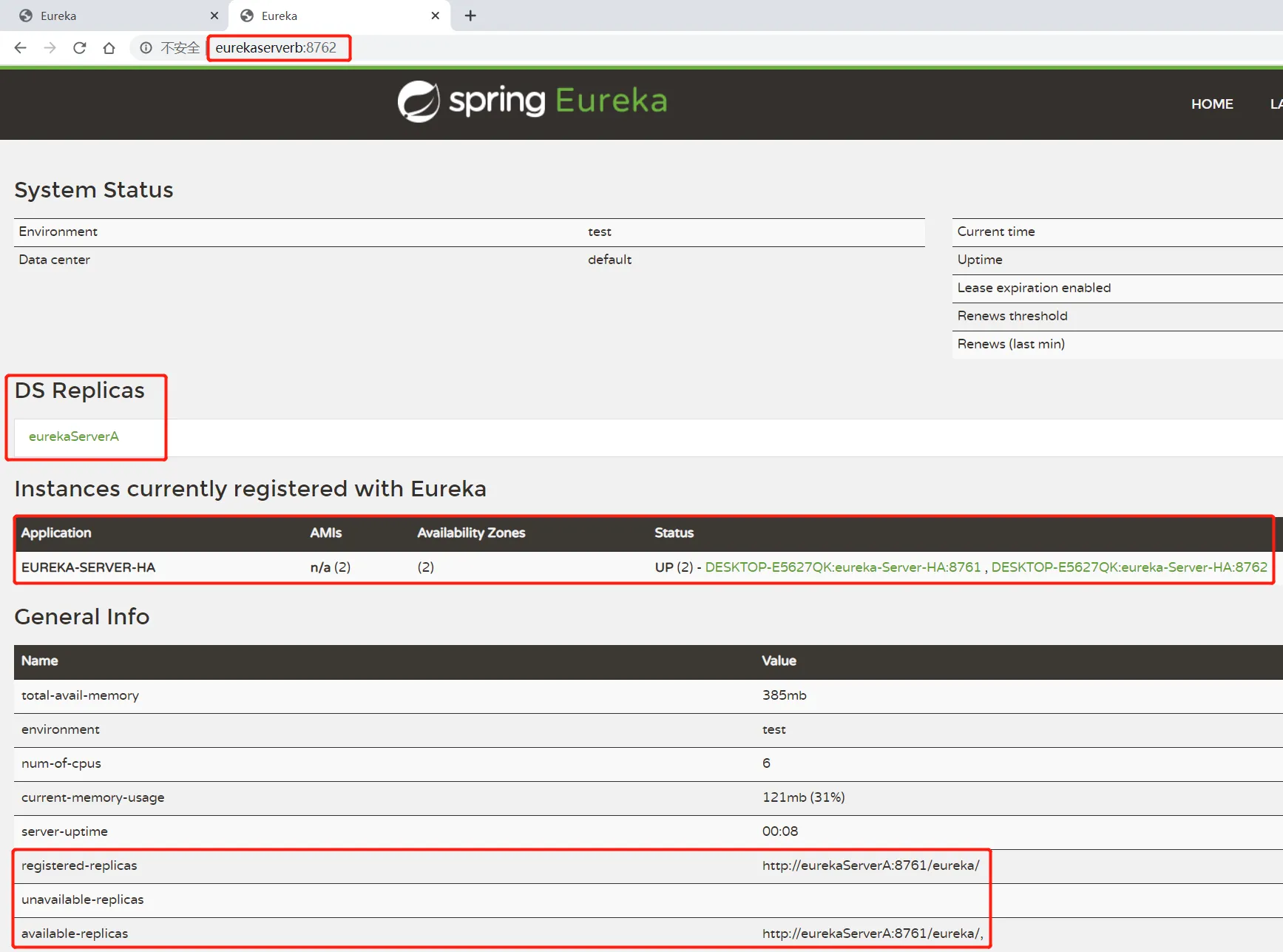 【每日阅读】2020年8月10日-eureka高可用实践（实验）